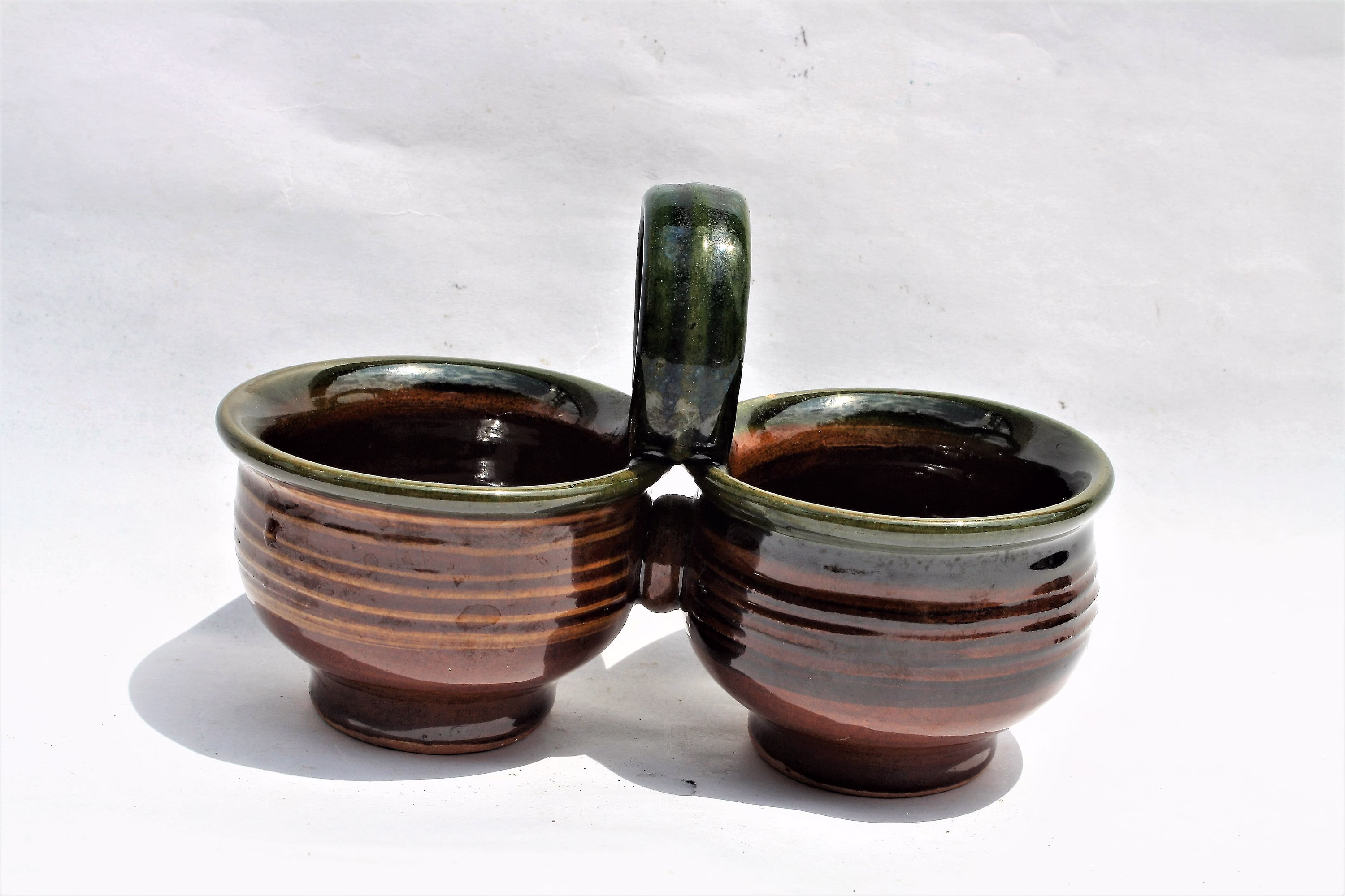 Spice Rack, Ceramic Holder, Folk Salt Cellar, Bowl, Vintage Cellar