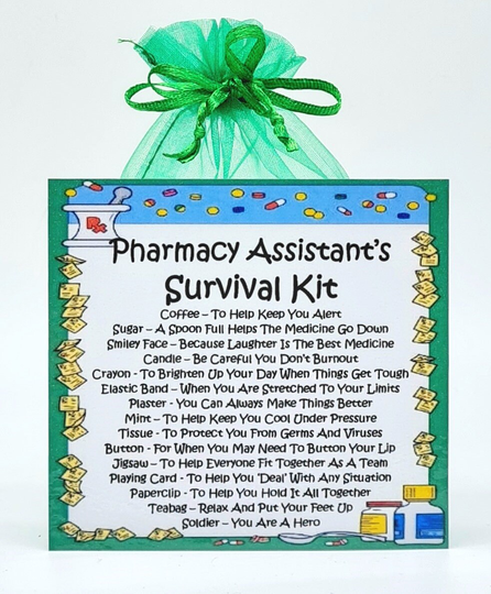 Pharmacy Assistant's Survival Kit - Fun Novelty Gift & Card Alternative/Present Birthday Greeting Cards Unique Secret Santa