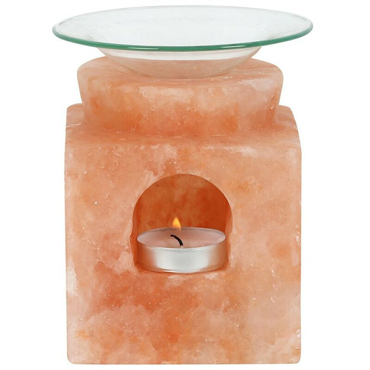 Himalayan Salt Cube Oil Burner (One Size) (Pink) - Pink - Something Different