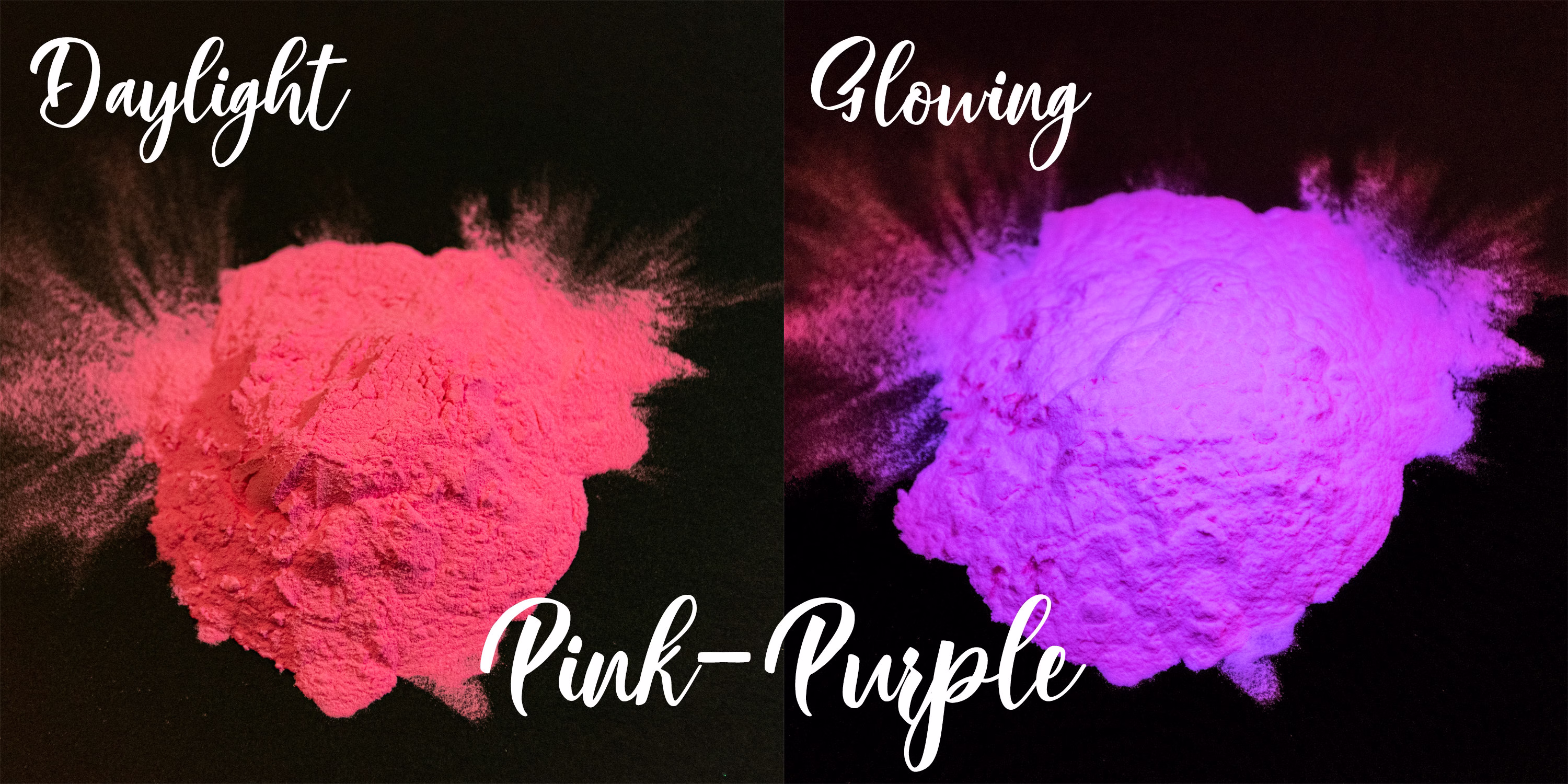Purple Glow in The Dark - Pink Daylight Pigment Powder For Epoxy Crafts