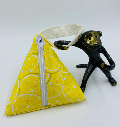 Summer Fun Lemon Slice Fruit Triangle Zippered Organizer Bag, Slices Zip Pouch, Make-Up Organizer, Travel, Beach Bag Organizers