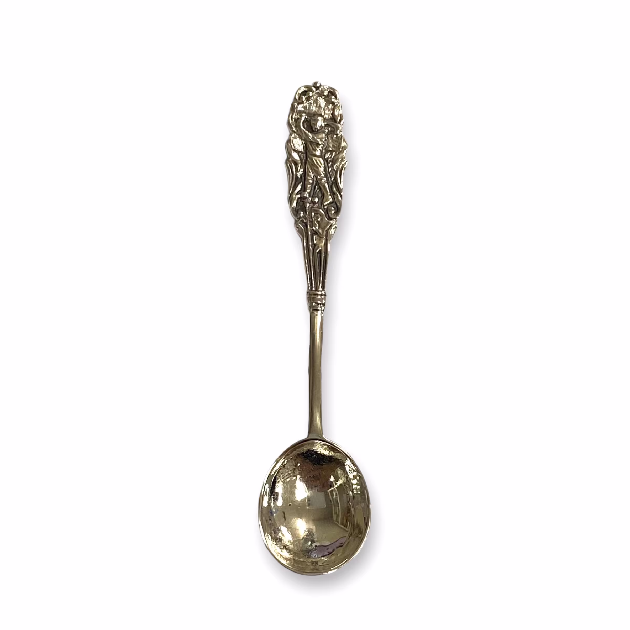 Victorian Style Golf Salt Spoon 925 Sterling Sliver