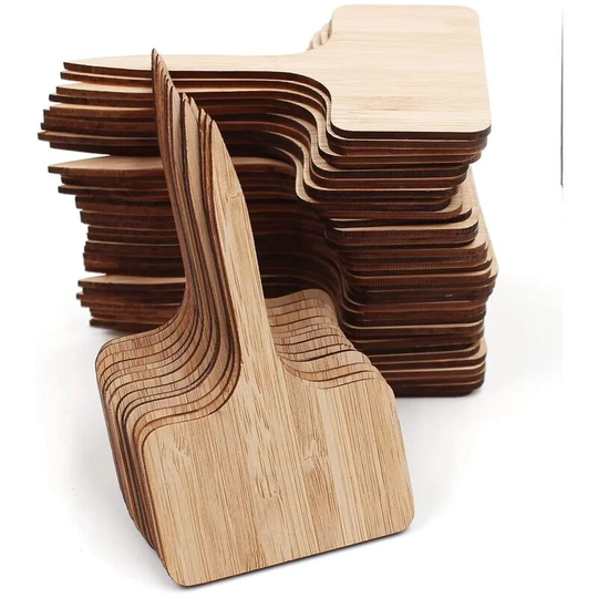 50 Pcs Bamboo Plant Hangers, Wooden Plant Hangers, t Garden Hangers for Potted Seeds Herbs Flowers Vegetables