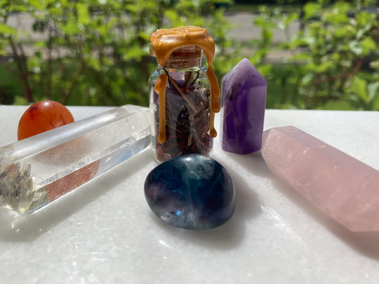 Witch/Wiccan Protection Spell Jar With Herbs & Crystals