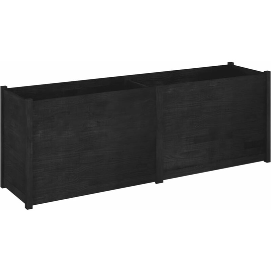 Garden Planter Black 200x50x70 cm Solid Pinewood Vidaxl Black