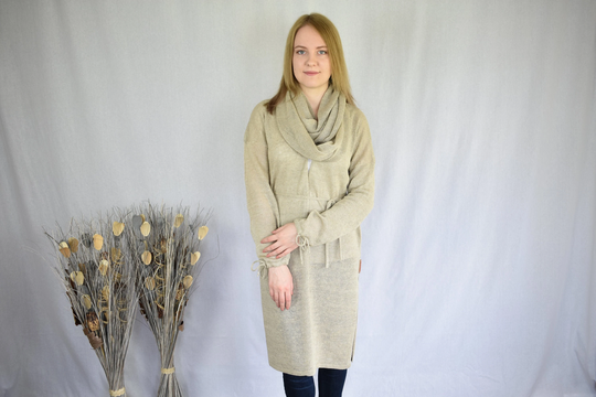 Knitted Organic Long Cardigan For Women Linen Summer Knit Loose Sweater Oversized Maxi Coat Kimono Jacket
