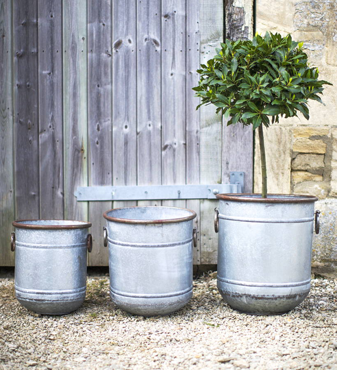 Distressed Metal Planters