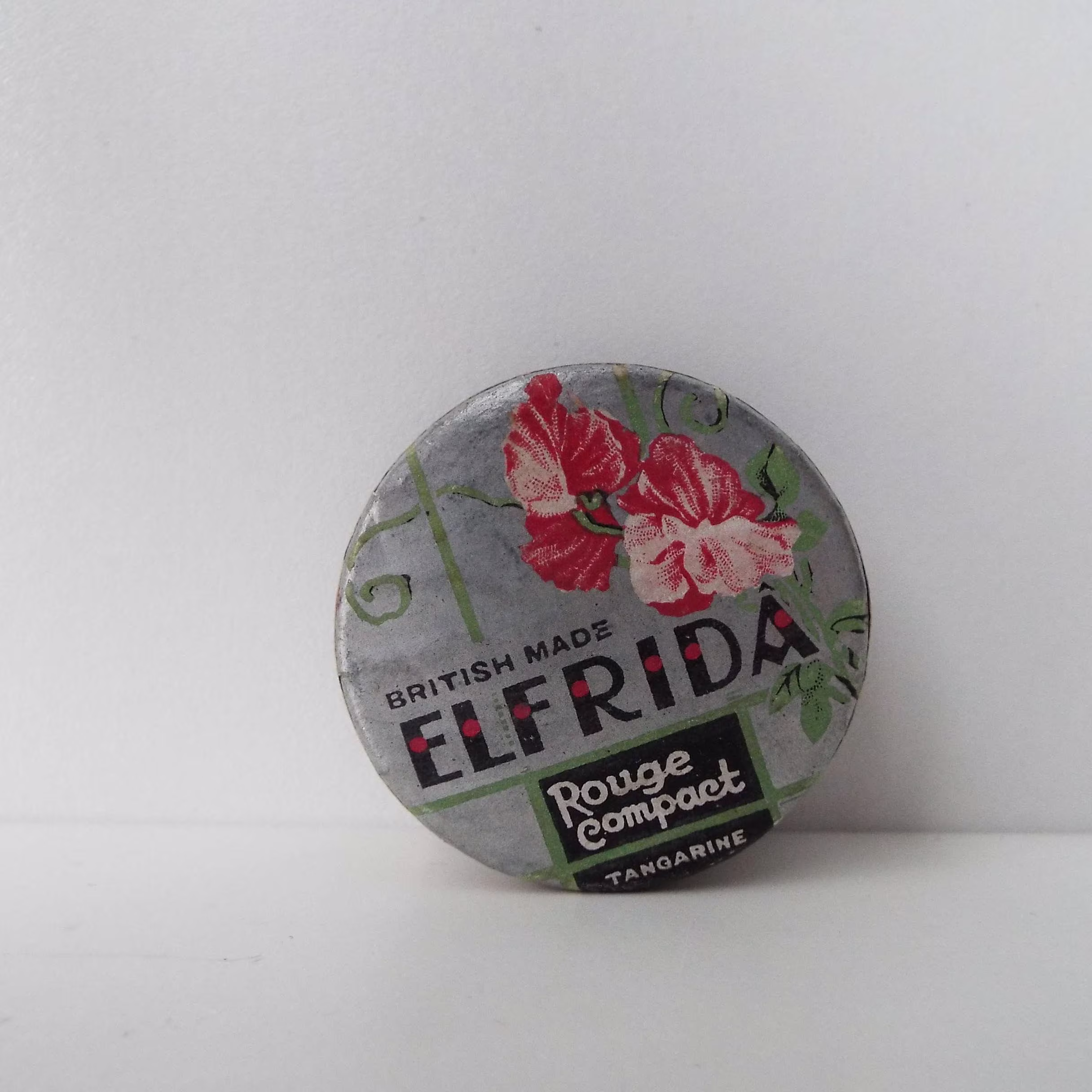 Vintage 1930's Elfrida Rouge Compact Powder Cosmetics Make-Up Vanity Storage Art Deco