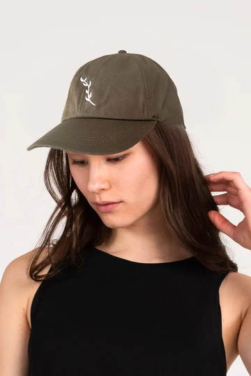 Organic Cotton Leaf Baseball Cap - Khaki Green