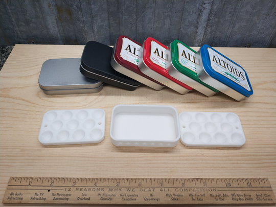Seven Star Altoids Tin 2 Level Thin Modular Nesting Double Tray Insert Organizer Art Palette Bugout Pill Box With 22 Round Openings
