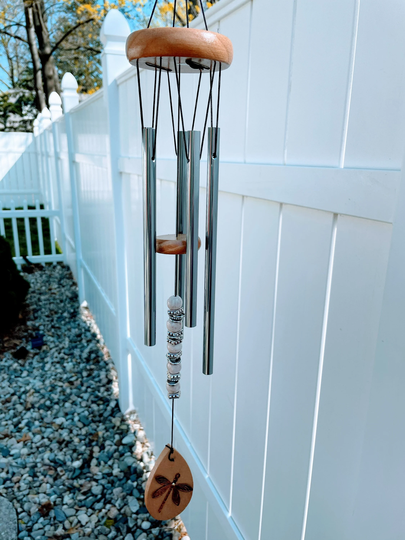 Dragonfly Windchime W/Your Dried Flowers, Fabrics, Ashes. For Your Garden Or Porch, Mother's Day, Wedding, Birthday, Anniversary, Funeral