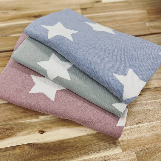 Organic Reversible Baby Star Blanket