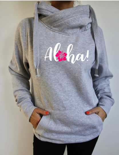 Aloha Hoodie, Tropical Print, Hawaii Hawaiian Hibiscus Flower Sweatshirt, Birthday Gifts For Her, Graphic Top