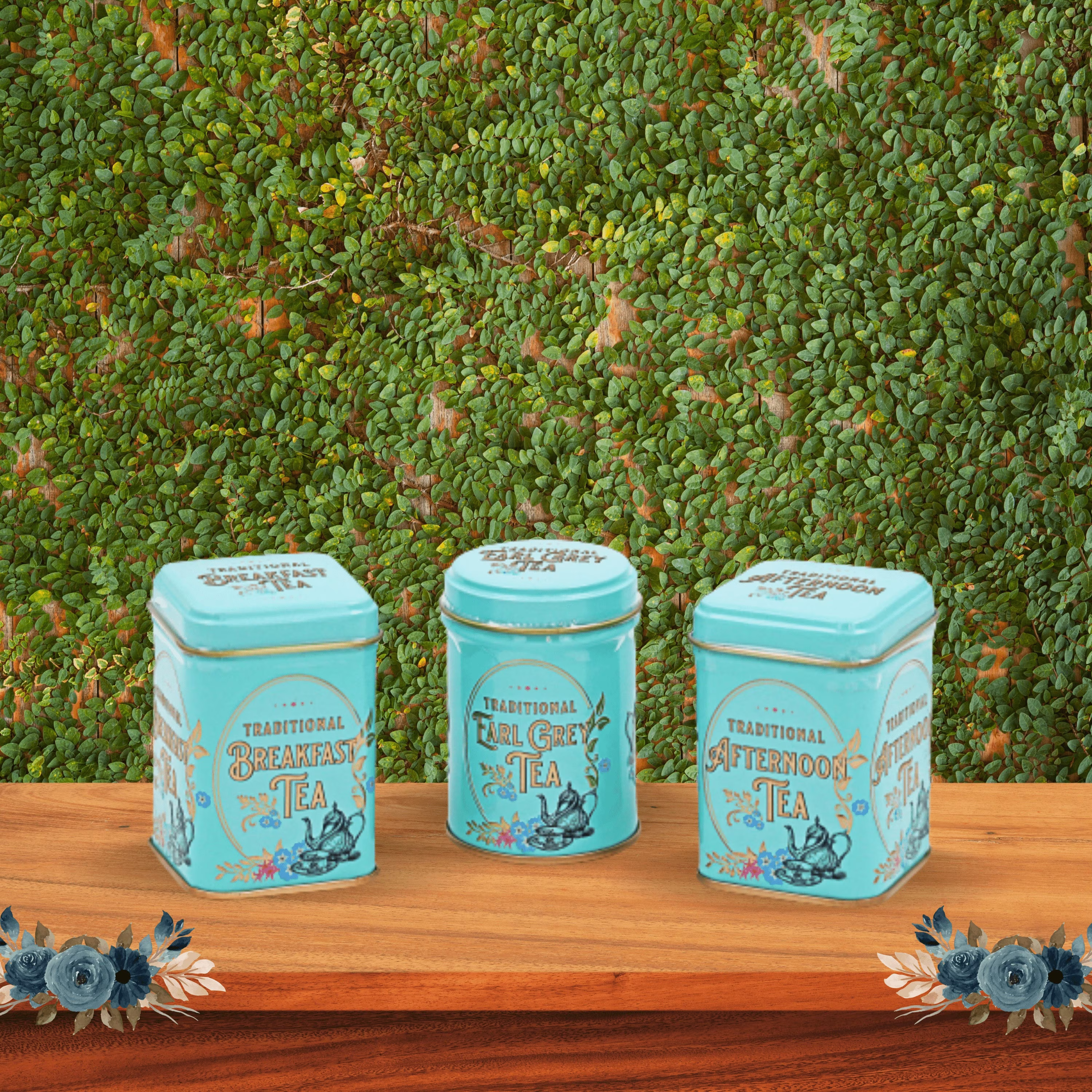 Vintage Victorian English Tea Caddy Tins - 75G Gift Set Souvenir Memorabilia