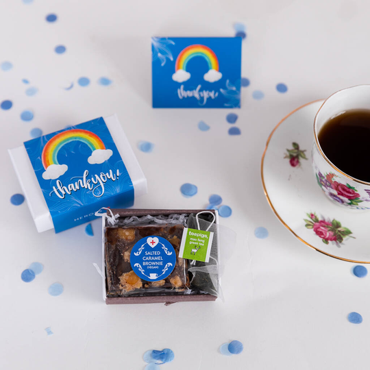 Thank You Rainbow Mini Vegan Brownie And Tea Gift