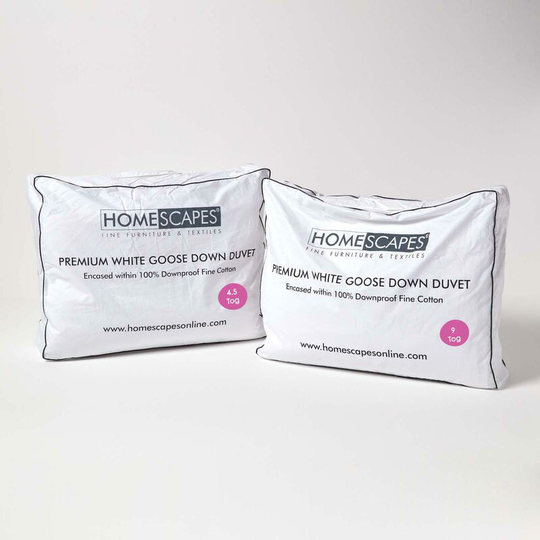 Homescapes - Premium White Goose Down 13.5 Tog All Seasons Duvet, Super King - White