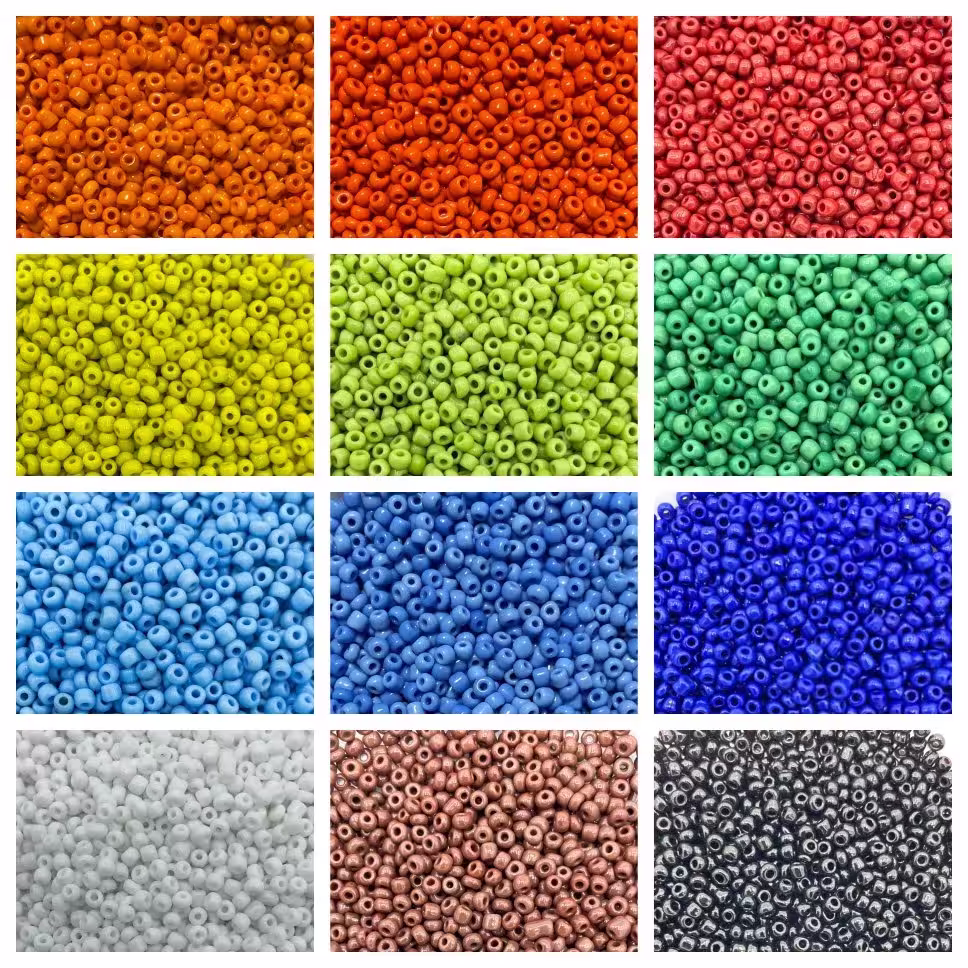 Glass Round Seed Beads Opaque 50G, 1.7Oz, 2.8mm-3.2mm Diameter 1mm Hole