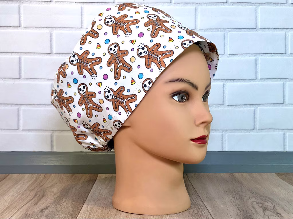 Gingerbread Skeleton Scrub Cap