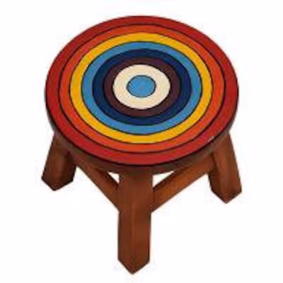 Handcrafted & Painted Children's Rainbow Stool