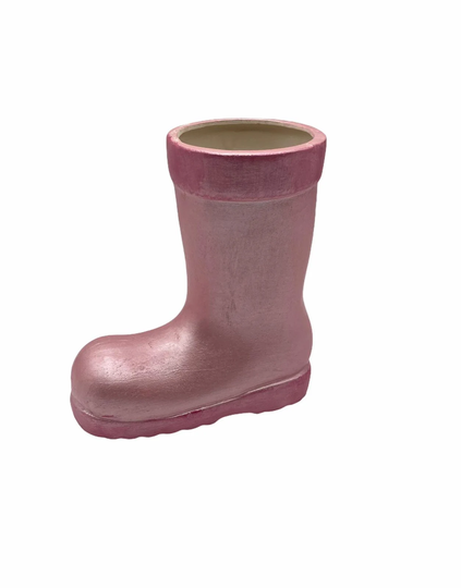 Two-Tone Painted Wellie Boot Mini Planter For Home Or Garden, Decor Wellington, Unique Mothers Day Present, Ceramic Plant Pot