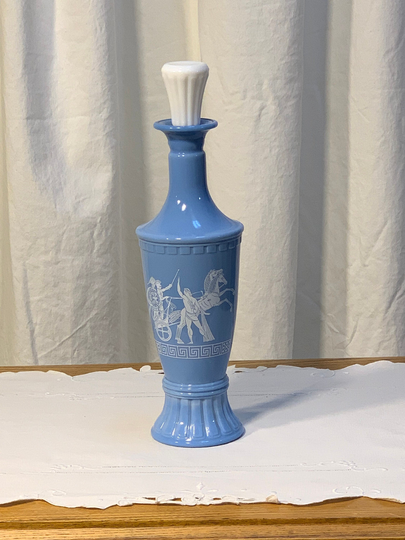 Jim Beam Decanter Powder Blue Greco Roman Motif
