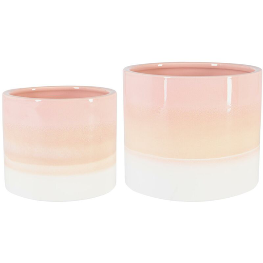 Nicola Spring - Reactive Glaze Plant Pots - 2 Sizes - Pink