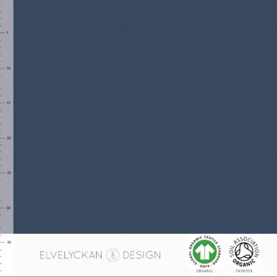 Organic Dark Blue Ribbed Knit Fabric, Elvelyckan Designs, Ribbing For Cuffs, Trim, Binding, Gots Certified