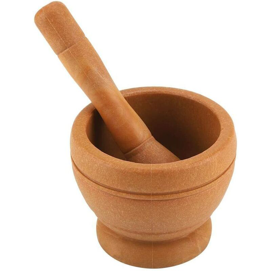 Mortar and Pestle, Manual Spice Mill for Garlic Spices Herb Medicine, Ø11 cm