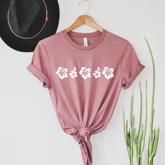 Hibiscus Shirt, Flower Nature Lover Shirt, Aesthetic Tropical Shirts, Beach Vacation Summer Tee