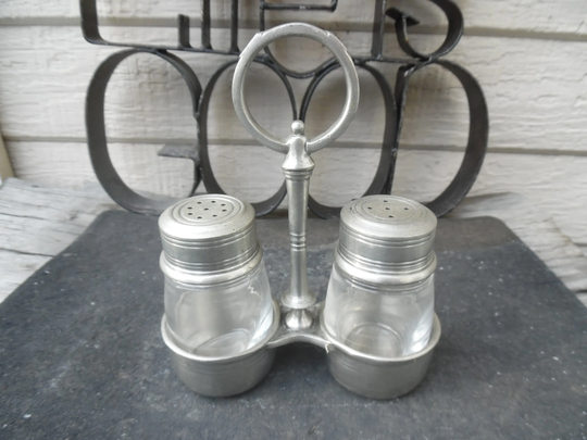 Vintage Salt & Pepper Holder With Stand