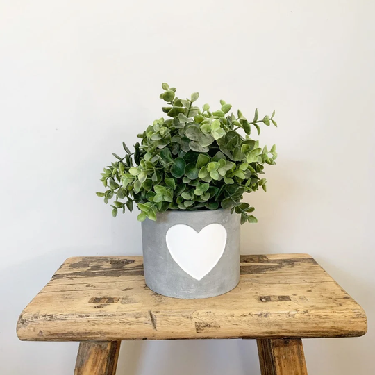 White Heart Planter