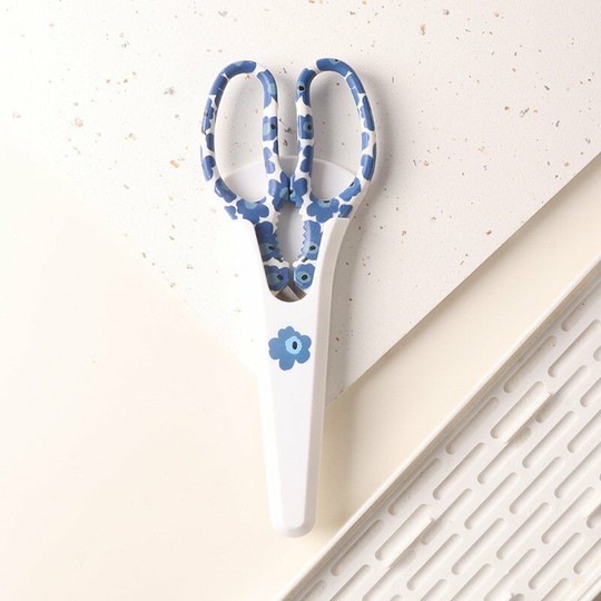 Perle Rare - Kitchen Scissors with Plastic Protective Cover, Crafted Kitchen Shears, Ultra Sharp Food Scissors for Meat, Blue