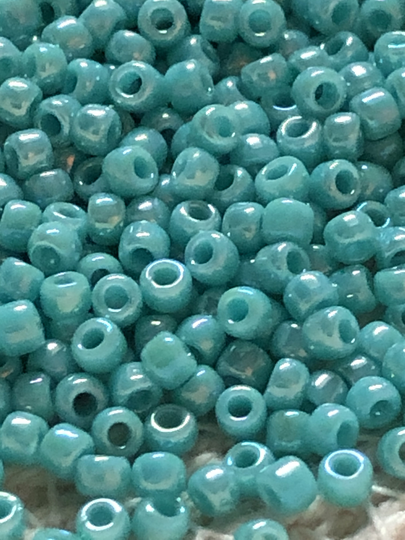 New Toho Round Seed Beads, 11/0, Opaque - Rainbow Turquoise, | Tr-11-413, Qty 20 Grams, 2.2mm Beads