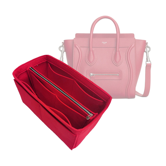 Mini Luggage Organizer/Tote Felt Insert With Zipper Pocket Handbag Storage For Celin Laptop Ipad Pocket