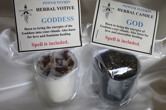 Wiccan God & Goddess Spell Candles, Herbal Candle, Supplies, Energy, Soy Candle