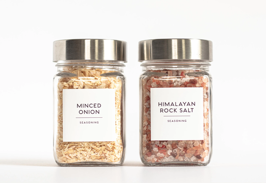 Minimalist Spice Labels Set 1.8'' Square Custom For Jars Water & Oil Resistant Modern Pantry Organization