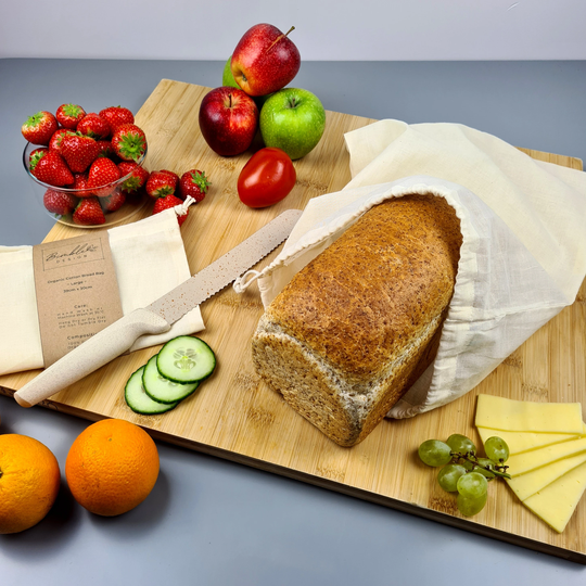 Bread Bag Large - 39x30cm Reusable Bread, Grocery & Produce Organic Cotton Plastic Free Eco Friendly