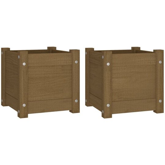 Vidaxl - Garden Planters 2 pcs Honey Brown 31x31x31 cm Solid Pinewood Brown