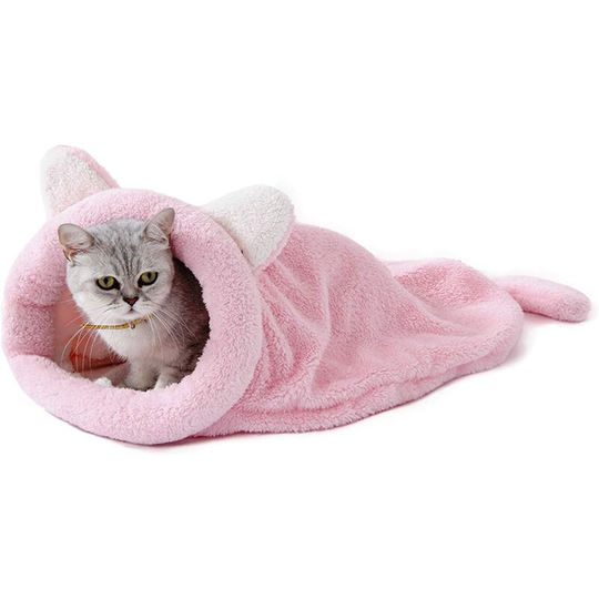 Dog House Cat House Teddy Small and Medium Dog Cat Carpet Four Seasons Universal Sleeping Bag Semi-Closed Pet, Large, Rose