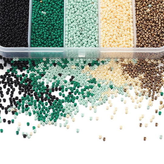 5 Colors Seed Beads 2mm Round Glass Czech Crystal Spacer For Jewelry Making Accessories Set About 9000Pcs 1 Box
