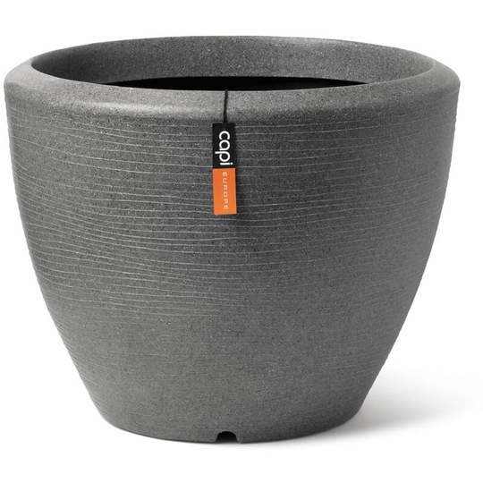 Capi - Plant Vase Arc Granite Tapered Low 34x25 cm Anthracite Anthracite