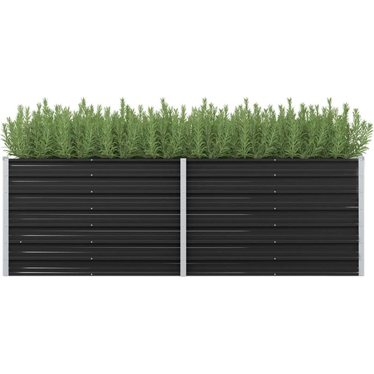 Hommoo - Garden Planter Anthracite 240x80x77 cm Galvanised Steel VD29847
