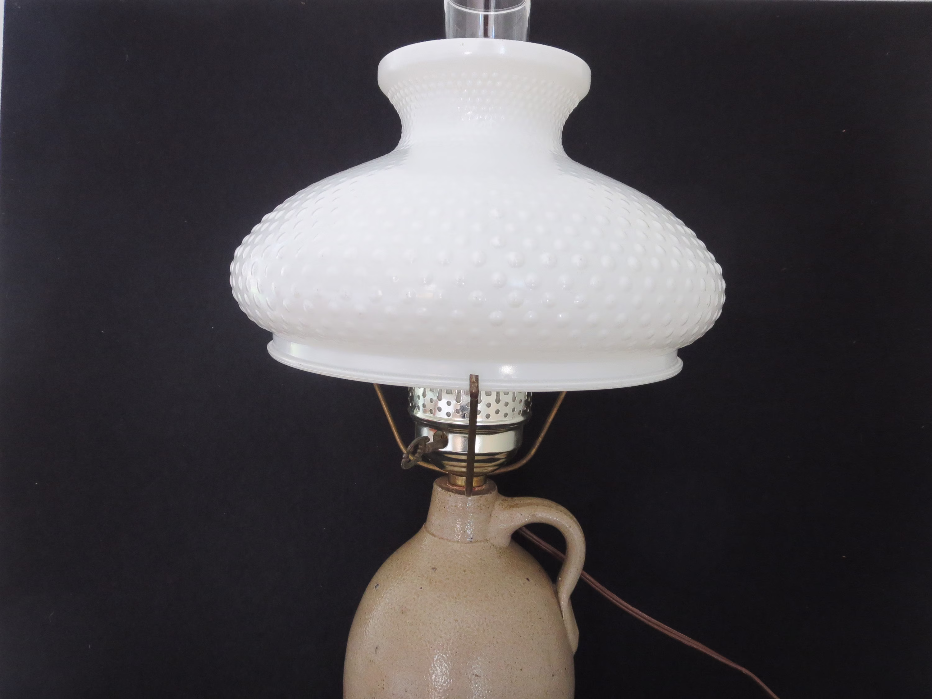 Rustic Stoneware Jug Table Lamp, Salt Glaze Antique Lamp