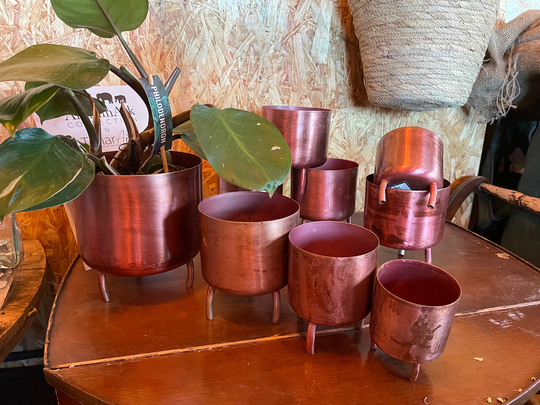 Rose Gold Tripod Plant Pots - Choice Of 4 Sizes
