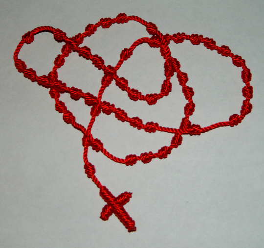 Rosary - Made From Cord Choose Color in Drop-Down Box Genuine Mexican Product