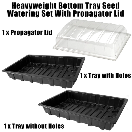 Microgreens Seed Tray Propagator Lid Set Bottom Watering Trays 100% Recycled Plastic