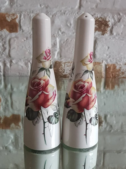 Vintage Chintzy Salt & Pepper Shakers Old Foley James Kent - 6