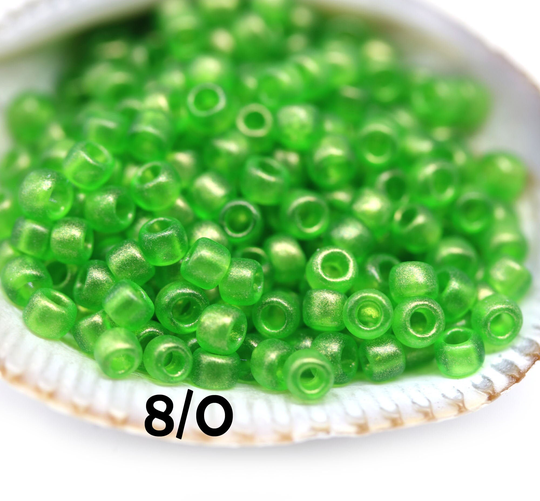 Peridot Green Toho Seed Beads Size 8/0 Hybrid Sueded Gold Transparent Y629 Rocailles 10G - S125