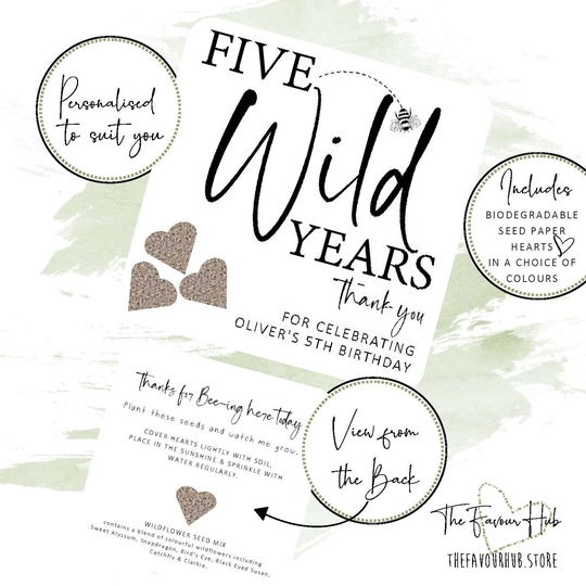Seed Heart Plantable Birthday Party Favours Personalised Favors Custom Gift Keepsake Kids Present