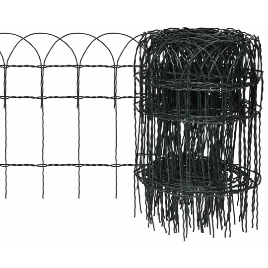 Lifcausal Garden Border Fence Powder-coated Iron 25x0.4 m
